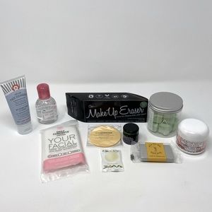 Set of skin care cleansers, makeup eraser cloth